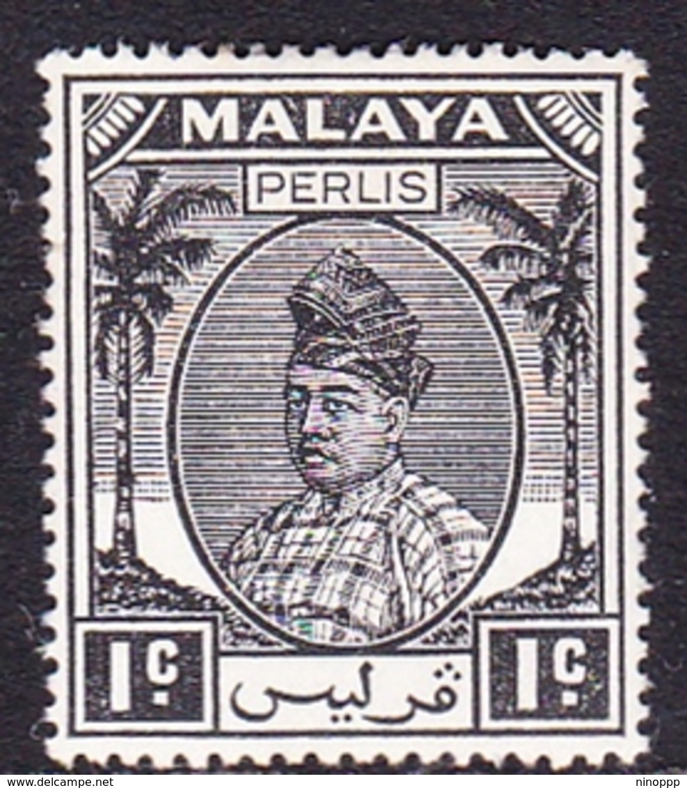 Malaysia-Perlis SG 7 1951 Raja Putra, 1c Black, Mint Hinged - Perak