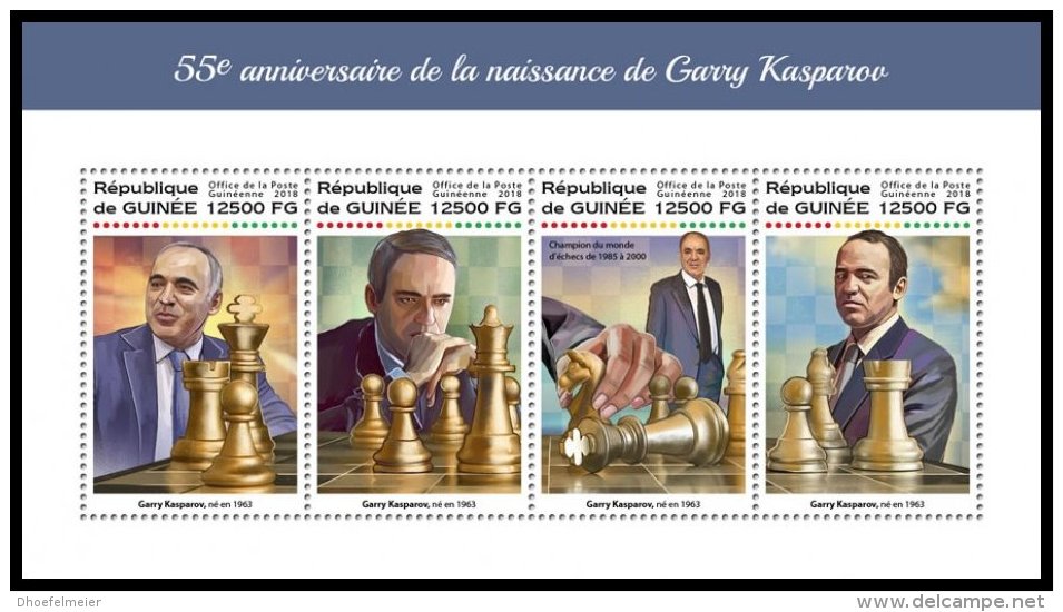 GUINEA REP. 2018 MNH** Garry Kasparov Chess Schach Echecs M/S - OFFICIAL ISSUE - DH1822 - Schaken