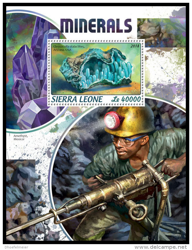 SIERRA LEONE 2018 MNH** Minerals Mineralien Mineraux S/S - IMPERFORATED - DH1822 - Minéraux