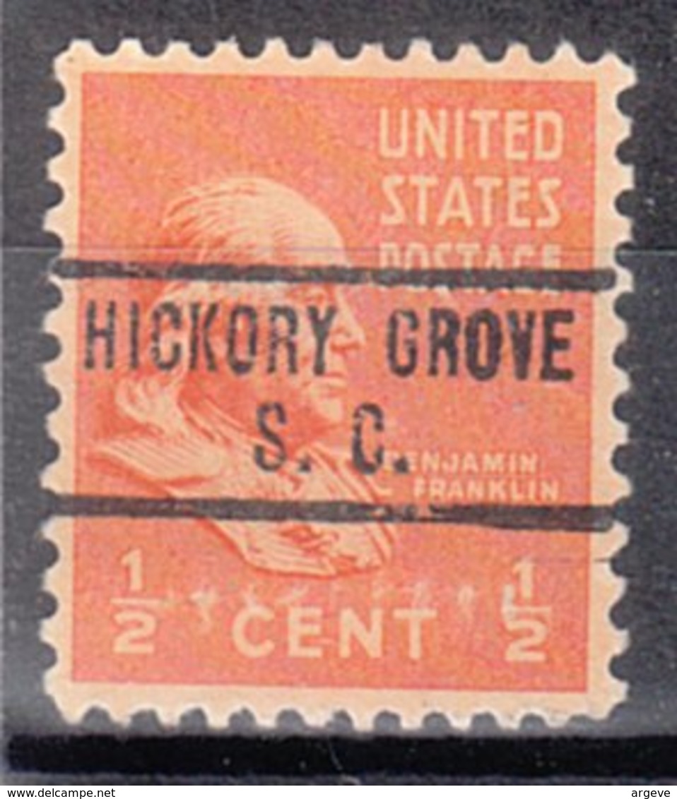 USA Precancel Vorausentwertung Preo, Locals South Carolina, Hickory Grove 734 - Vorausentwertungen