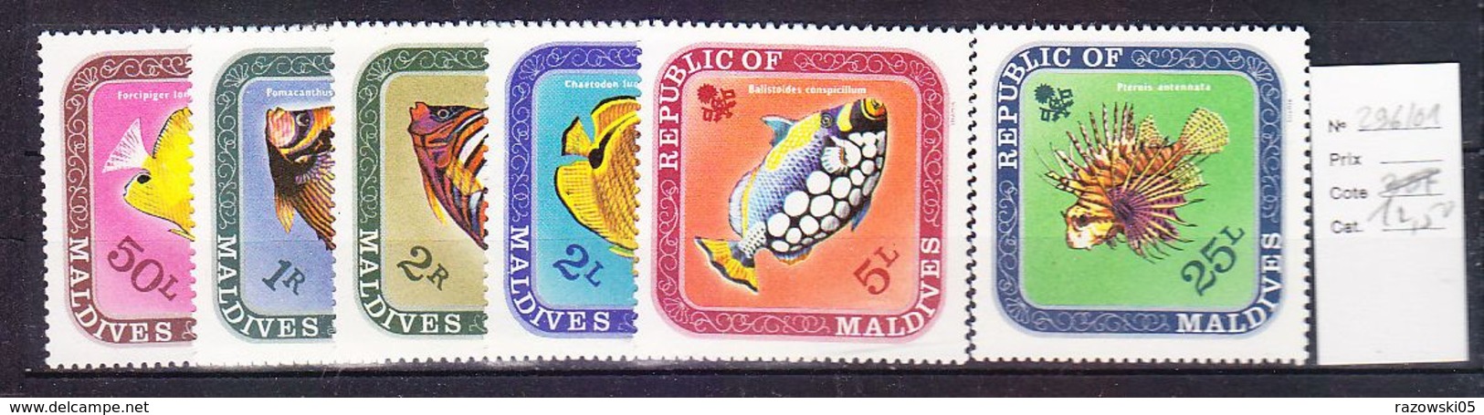 TIMBRE..................MALDIVES 296/301 - Malediven (...-1965)