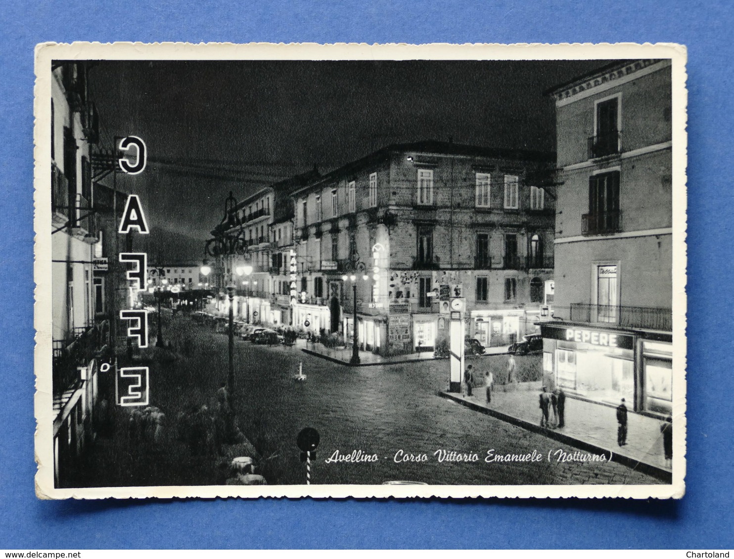 Cartolina Avellino - Corso Vittorio Emanuele - Notturno - 1950 Ca. - Avellino