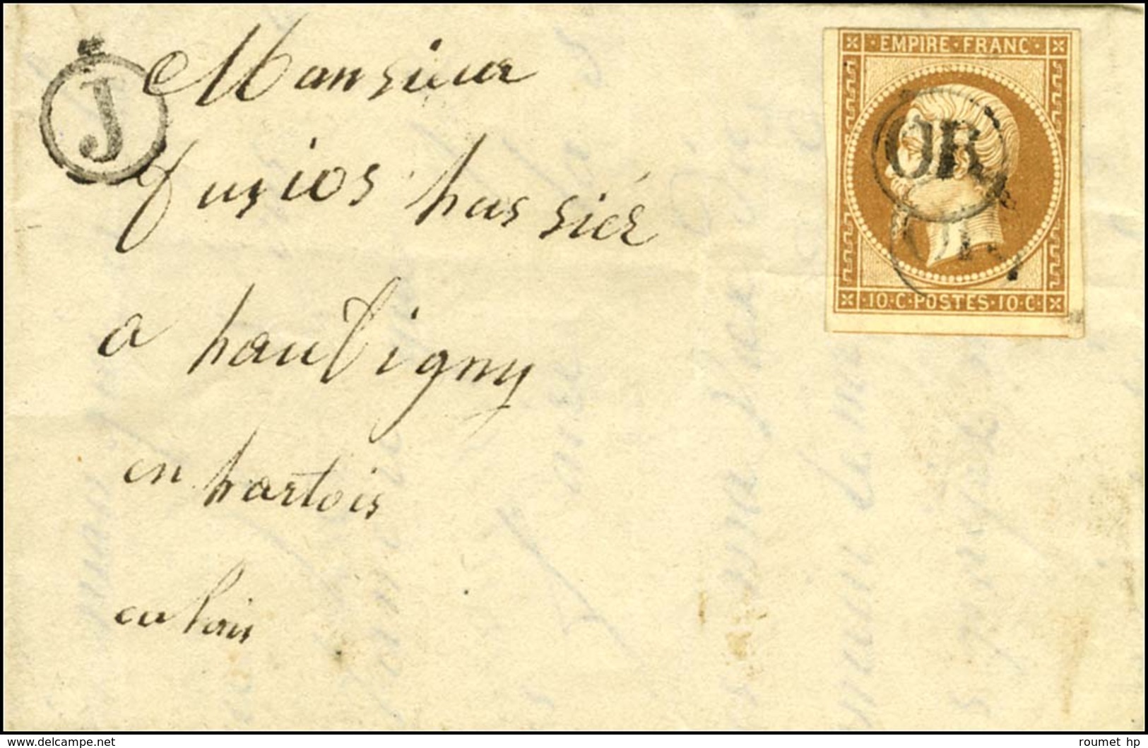 OR / N° 13 (2 Frappes) B Rur J Sur Lettre Avec Texte Daté Frevilers, 1861 Adressée Localement à Haubigny En Artois. - TB - 1853-1860 Napoleon III