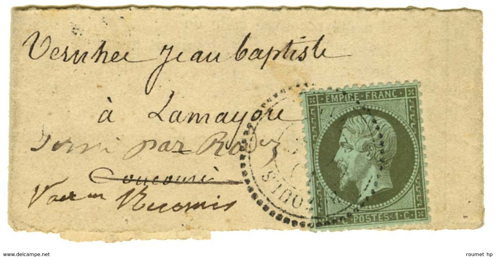 Càd T 22 BOZOULS (11) / N° 19 Sur Bande D'imprimé Pour Rodez. 1866. - TB / SUP. - 1862 Napoleon III