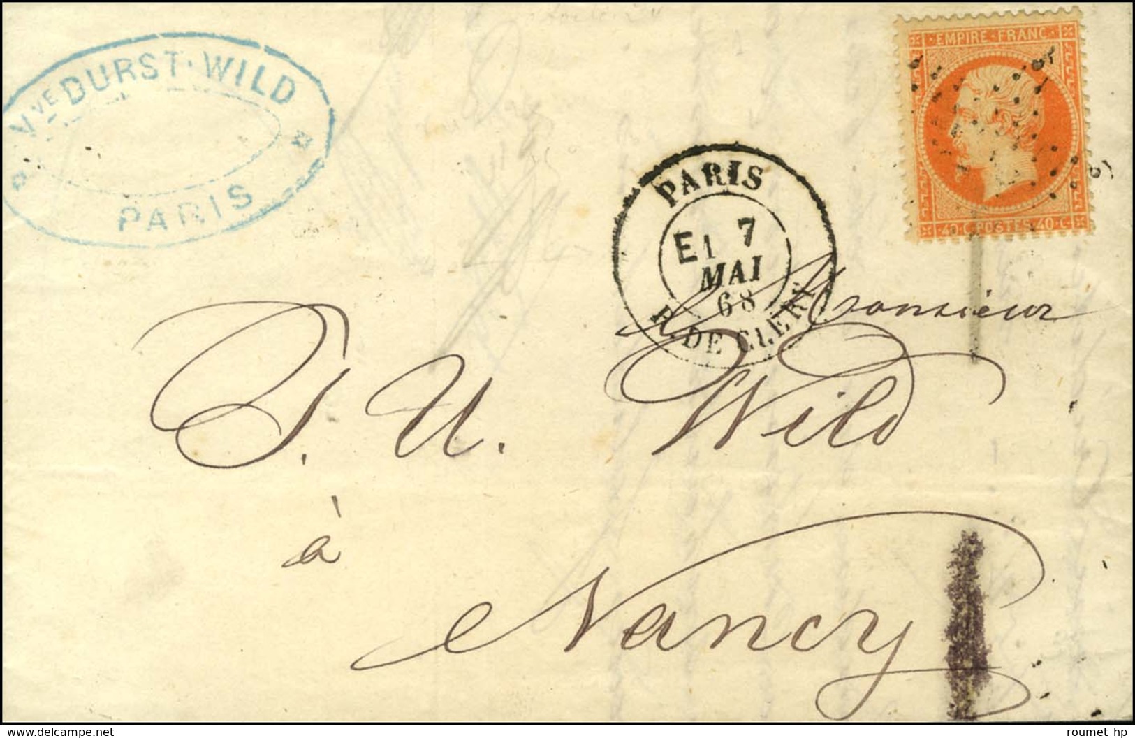 Etoile 24 / N° 23 Càd PARIS / R. DE CLERY E1. 1868. - TB. - 1862 Napoleon III