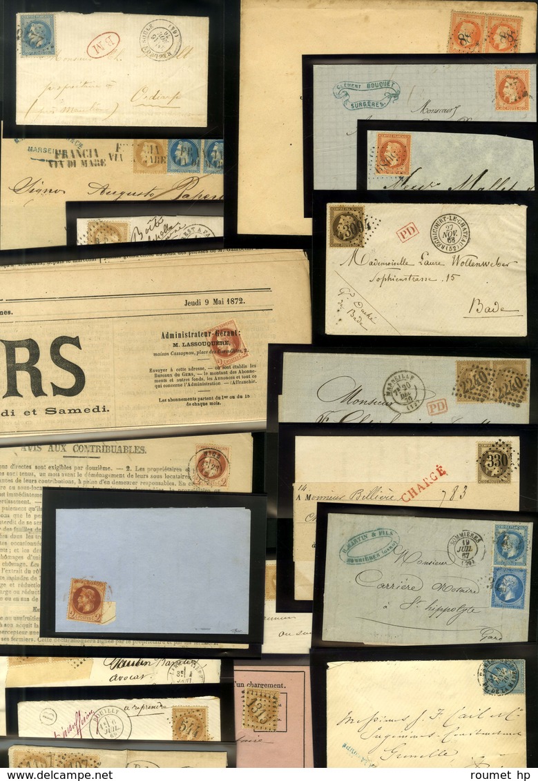 Lot De 42 Lettres Dont Quelques Fragments Avec Emission Empire Lauré. - B / TB. - 1863-1870 Napoleone III Con Gli Allori