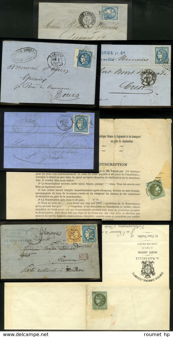 Lot De 7 Lettres Avec Timbres De L'Emission De Bordeaux. - B / TB. - 1870 Bordeaux Printing
