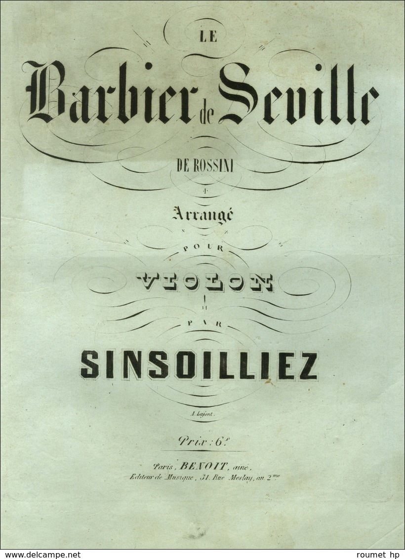 Càd PARIS / BD MAGENTA / N° 58 Paire (def) + N° 51 Sur Partition Musicale Complète Du Barbier De Sévile Adressée à Onzai - 1871-1875 Ceres