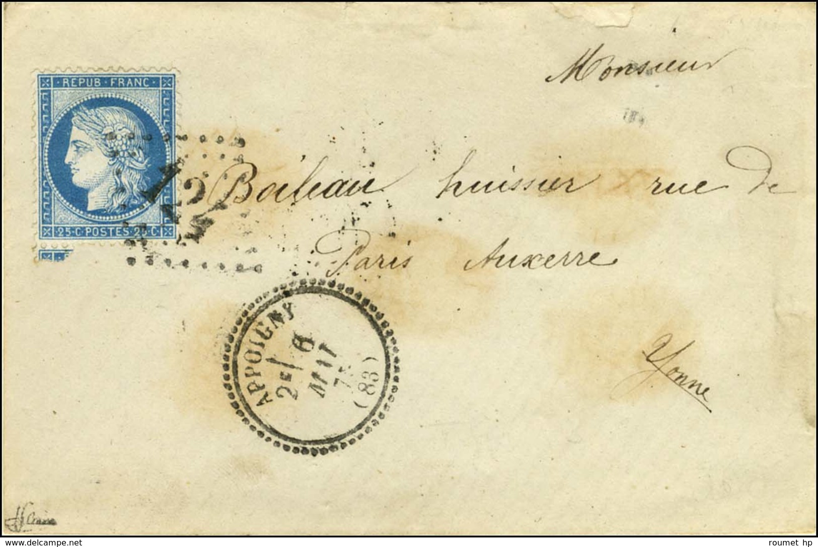 GC 124 / N° 60 Càd T 23 APPOIGNY (83). 1875. - TB / SUP. - 1871-1875 Ceres