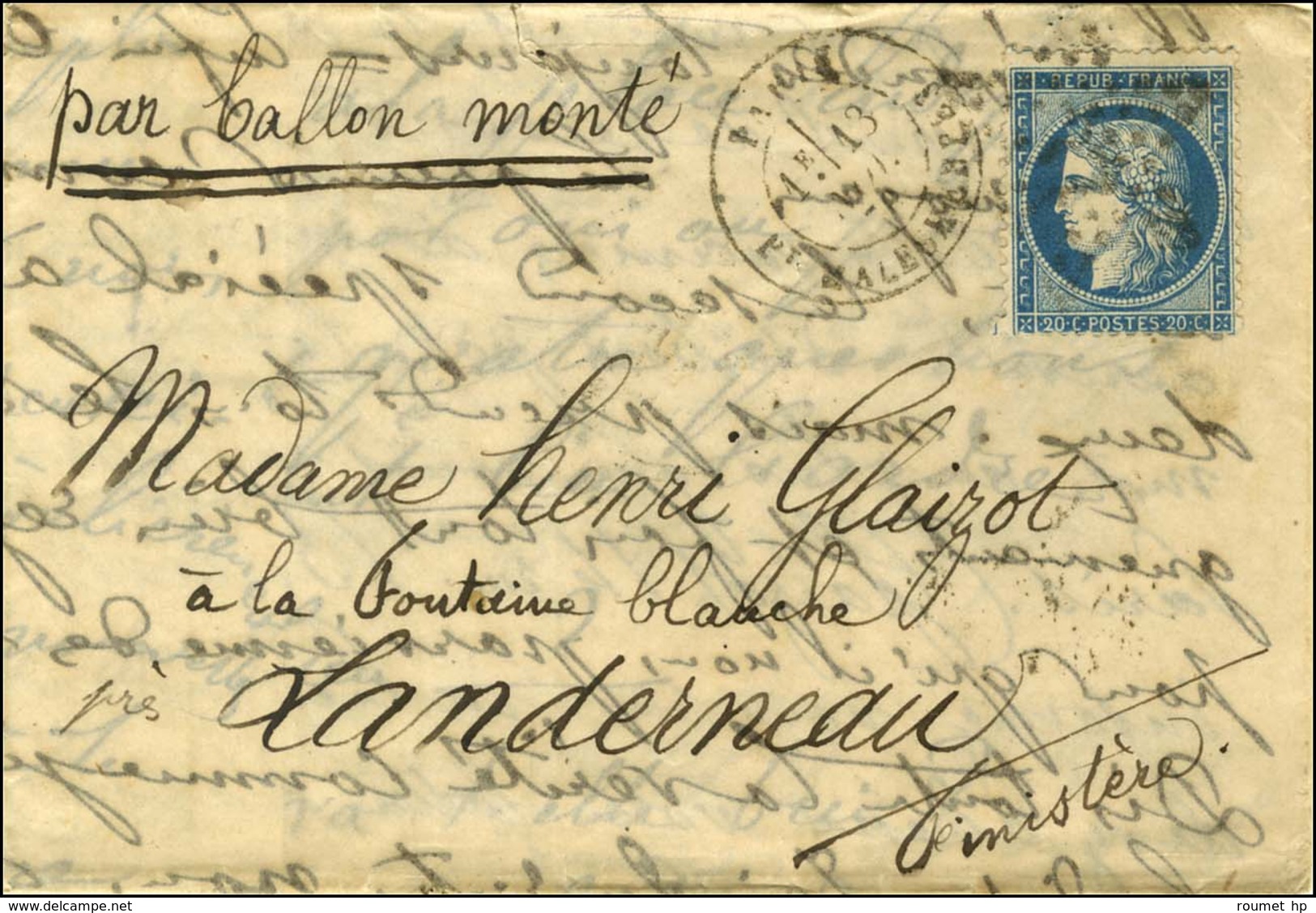 Etoile 37 / N° 37 Càd PARIS / BT MALESHERBES 13 NOV. 70 Sur Lettre Avec Long Et Très Bon Texte Sur Les Divers Moyens De  - Guerra Del 1870