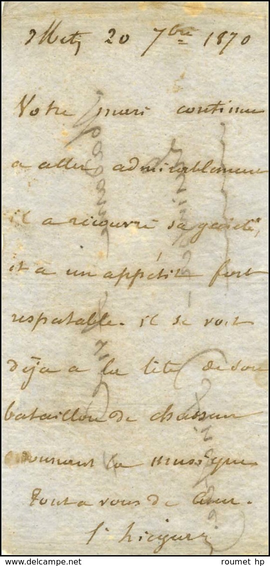 Papillon Daté De Metz Le 20 Septembre 1870 Pour Quimper. - SUP. - R. - Guerra Del 1870