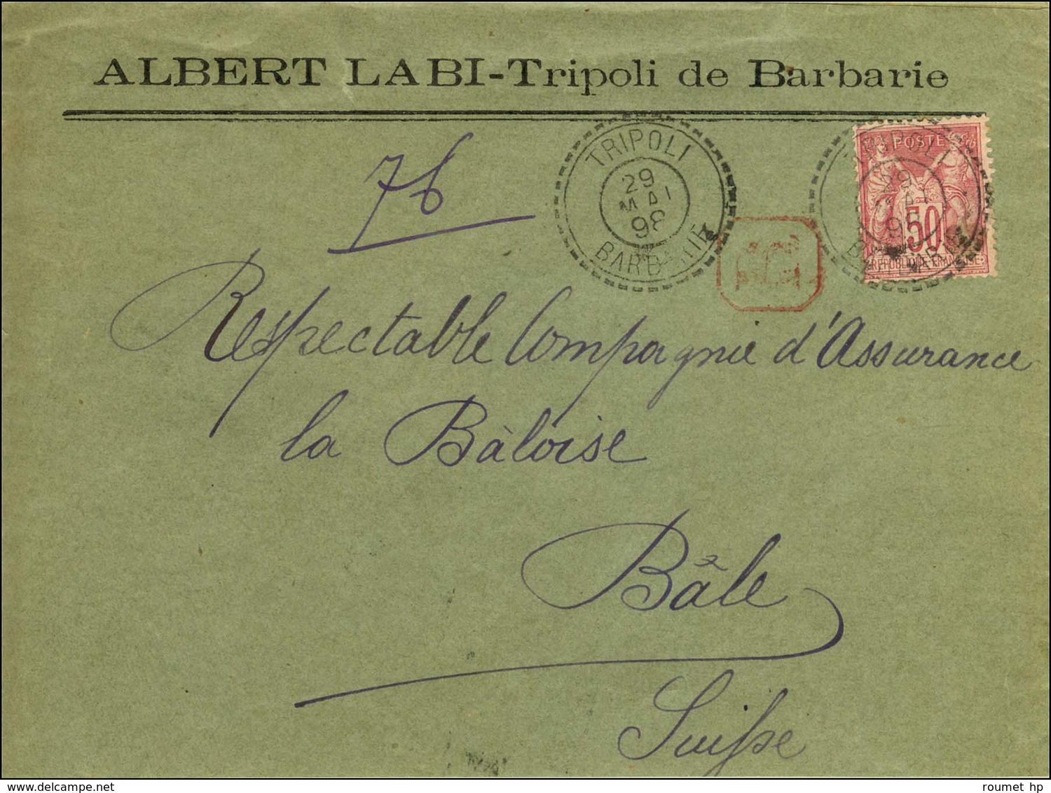 Càd TRIPOLI / BARBARIE / N° 98 Sur Lettre Recommandée Pour La Suisse. 1898. - TB / SUP. - Posta Marittima