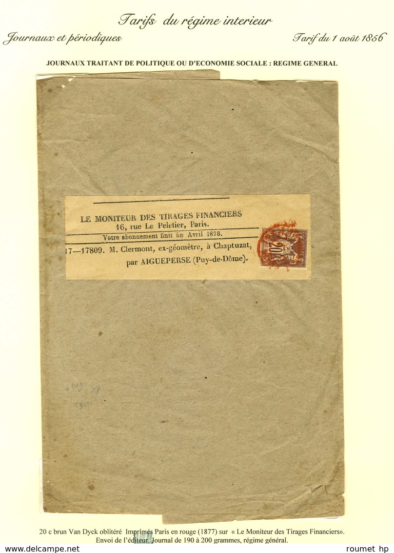 Càd Imprimé PARIS P.P. Rouge / N° 67 Sur Bande De Journal LE MONITEUR DES TIRAGES FINANCIERS (envoi D'éditeur De 190 à 2 - 1877-1920: Semi-Moderne