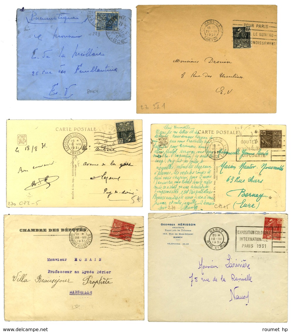 Lot De 14 Lettres De La Série Expositions Coloniales (N° 270 à 274). - TB. - 1921-1960: Periodo Moderno