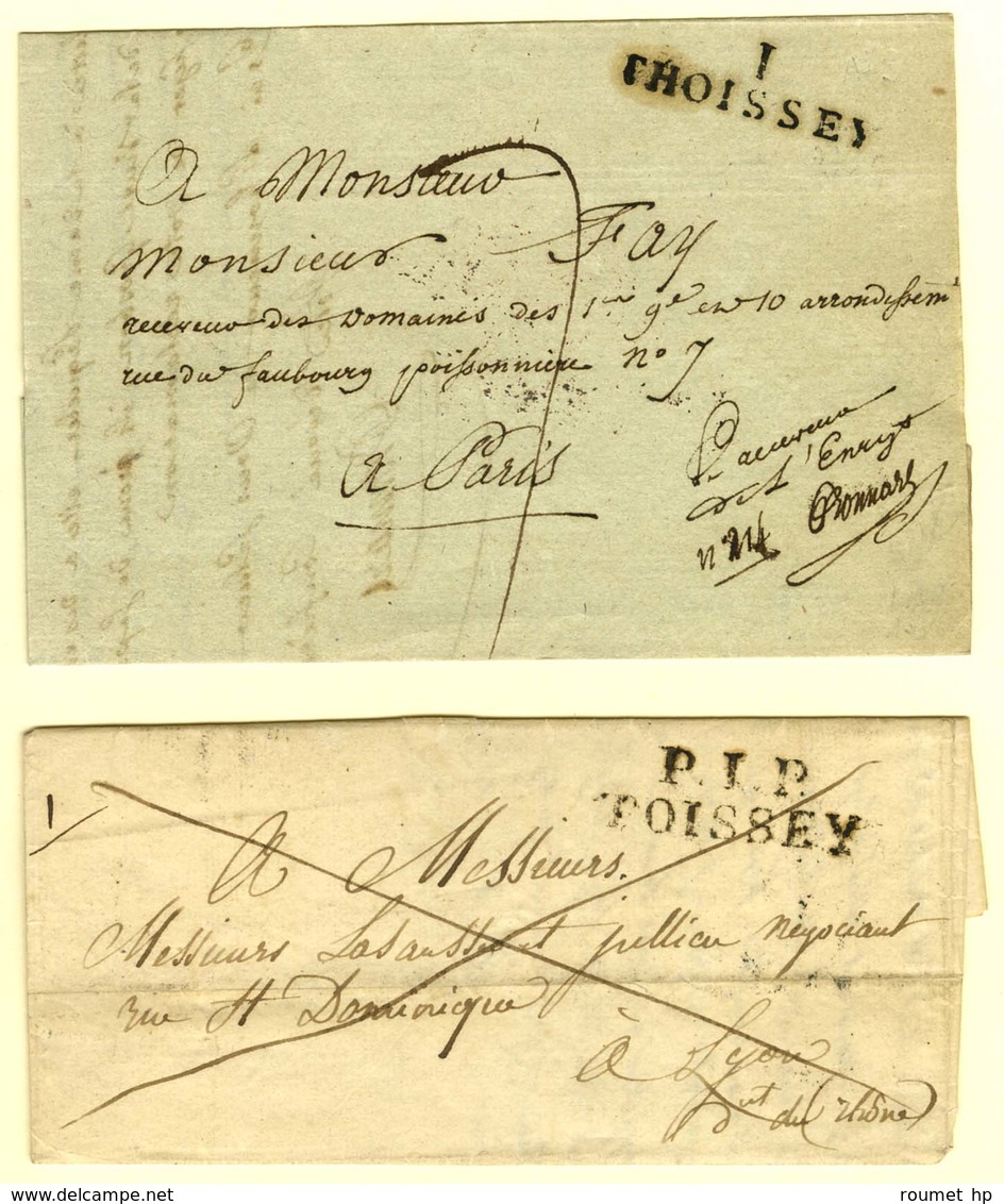 Lot De 2 Lettres : 1 / THOISSEY 1818 Et P. 1. P. / TOISSEY 1825. - SUP. - Other & Unclassified