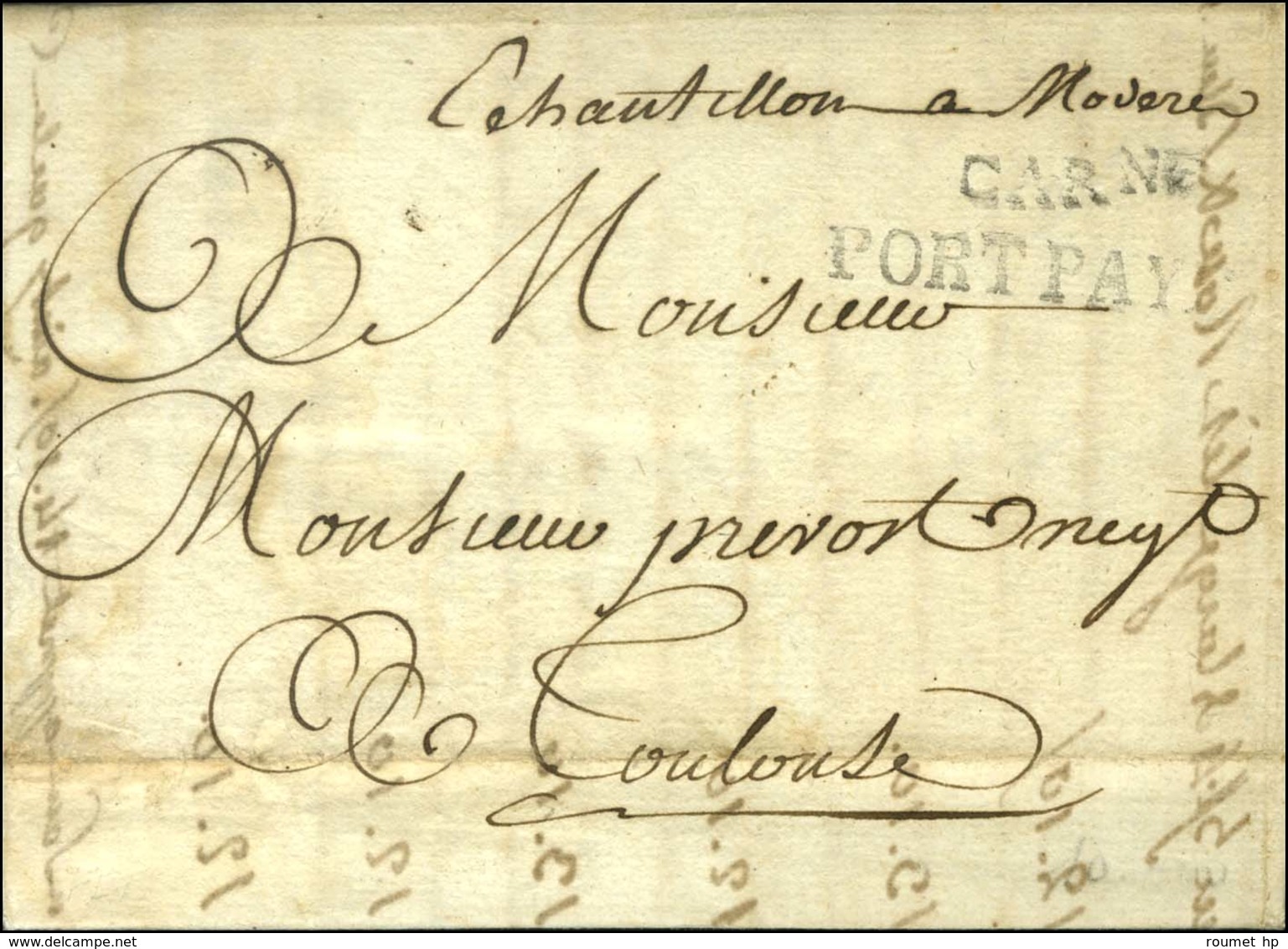 CARNE (Carcassonne) + PORT PAYE Sur Lettre Avec Texte Comportant De Nombreux échantillons Pour Toulouse. 1785. - SUP. -  - Other & Unclassified