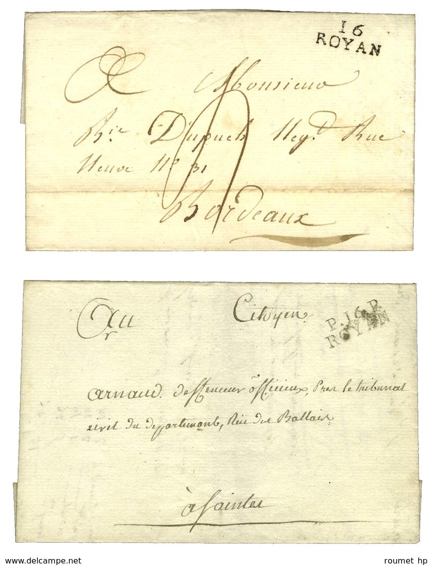 Lot De 2 Lettres De ROYAN : 1 PD 1817, 1 PD An 9. - SUP. - Other & Unclassified