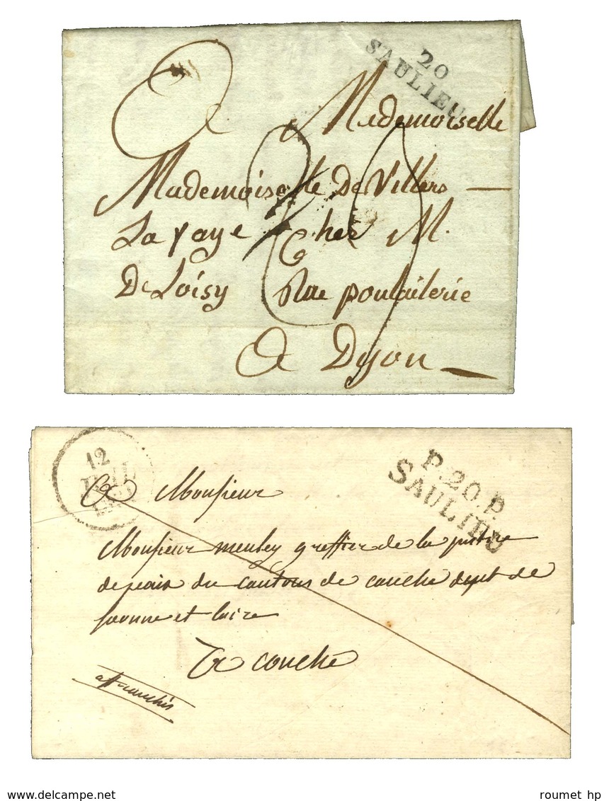 Lot De 2 Lettres De SAULIEU : 1 PD 1806 Et 1 PP 1831. - SUP. - Other & Unclassified