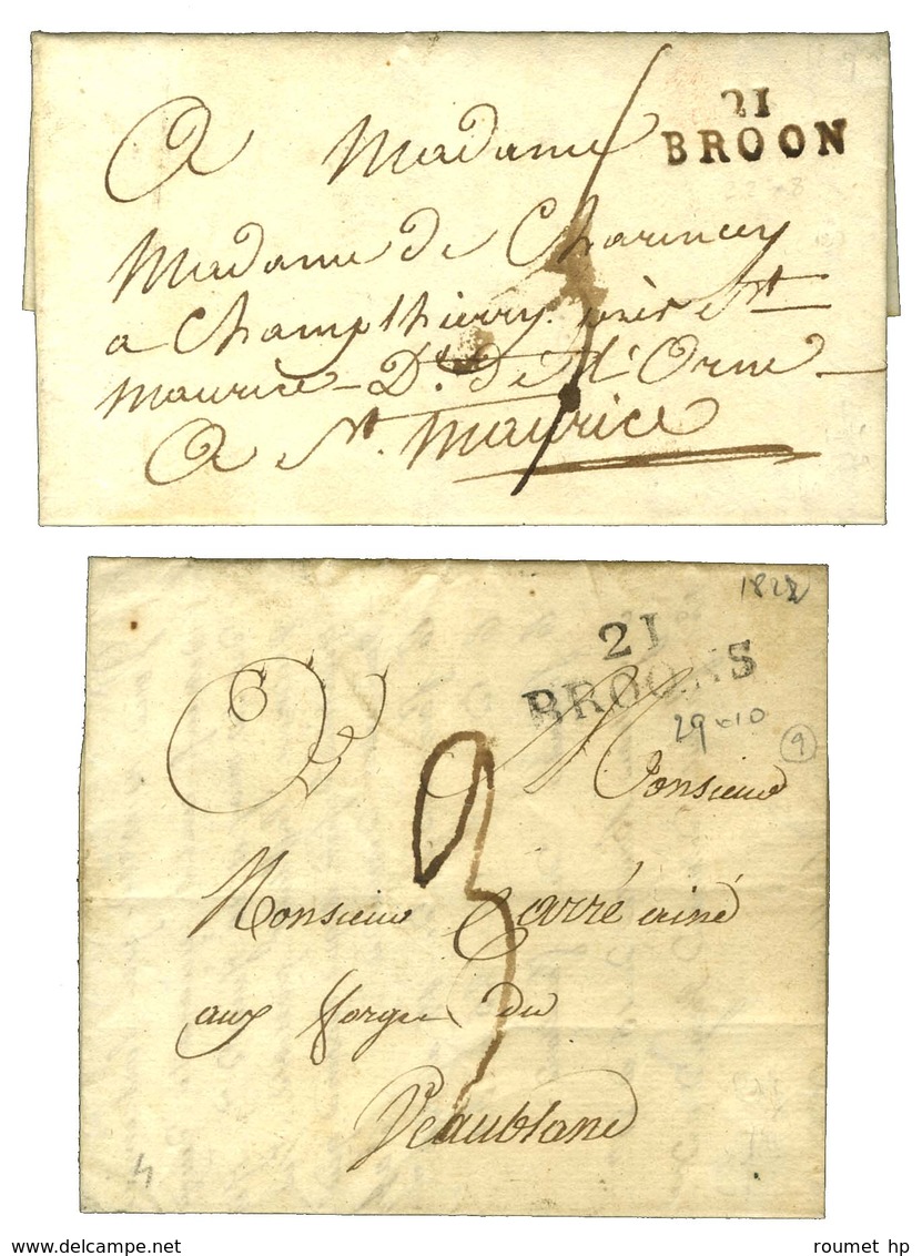 Lot De 2 Lettres De BROON : 1 PD 1809 Et Idem1812. - SUP. - Andere & Zonder Classificatie