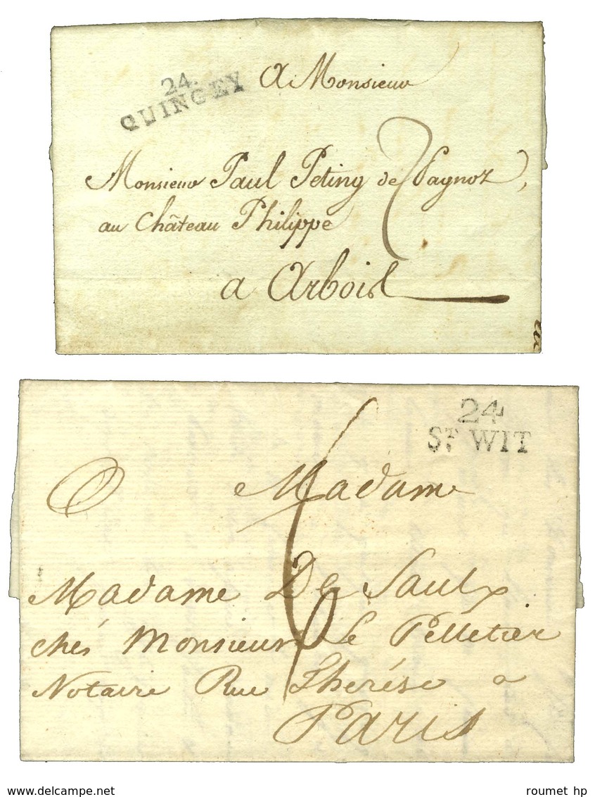 Lot De 2 Lettres : 24 / QUINGEY 1812 Et 24 / ST WIT 1813. - SUP. - Other & Unclassified