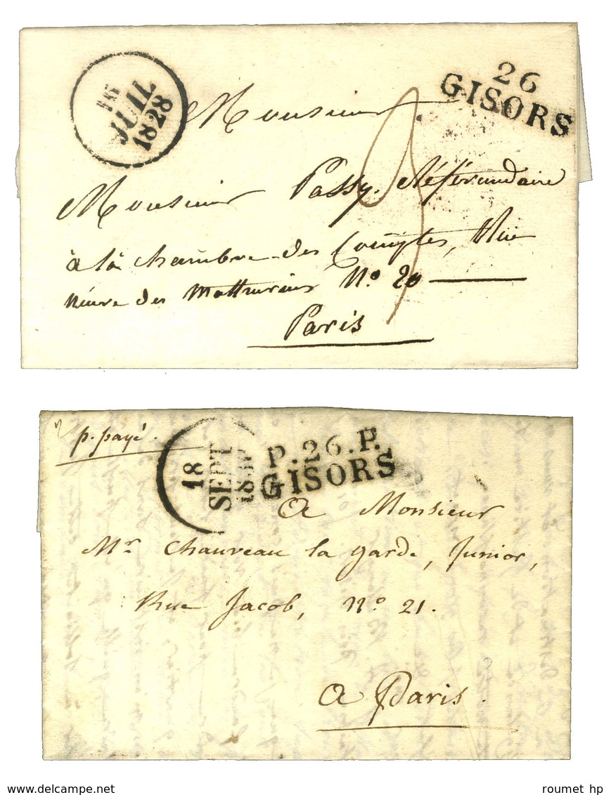 Lot De 2 Lettres De GISORS : 1 PD 1828 Et 1 PP 1830. - SUP. - Other & Unclassified