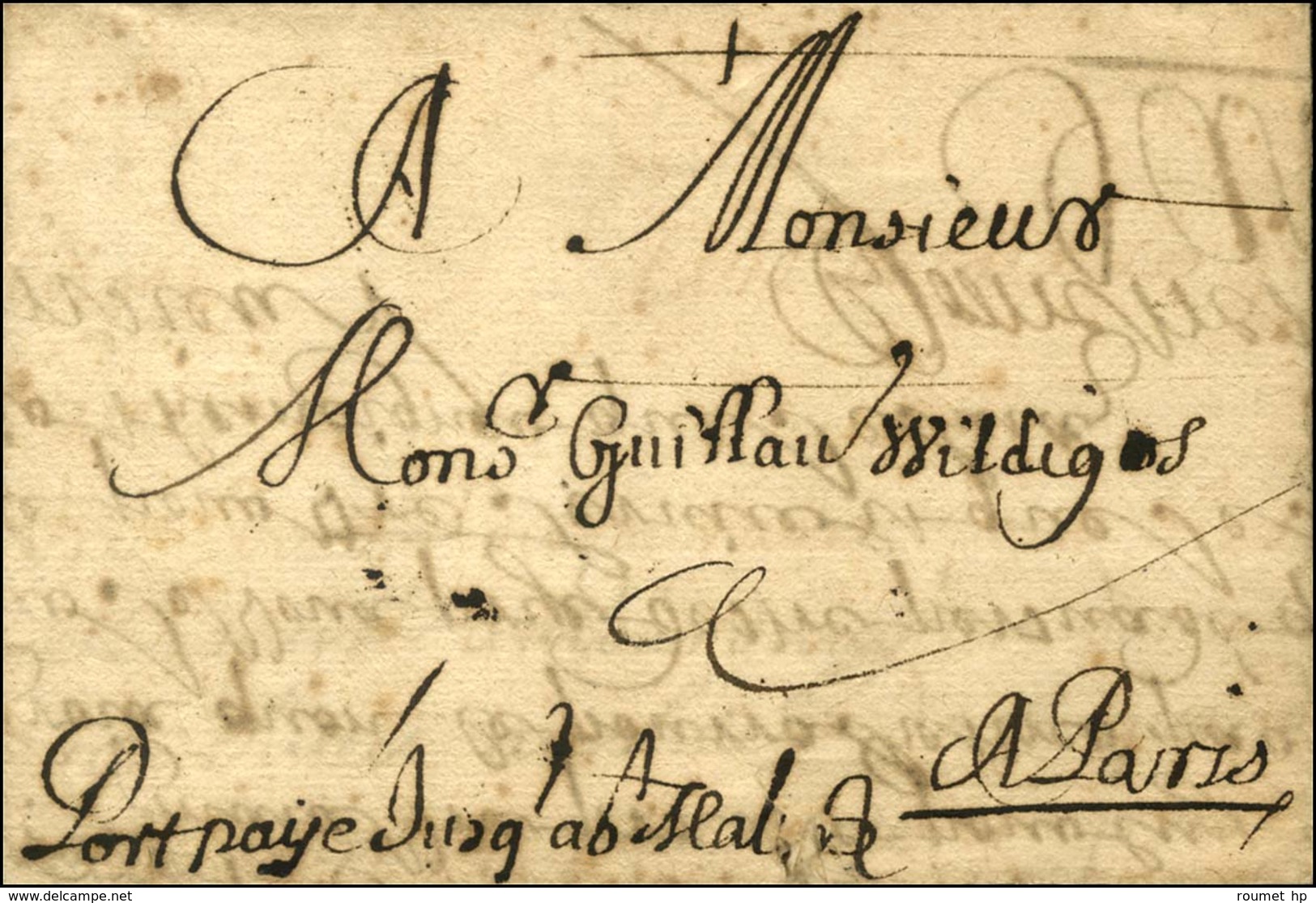 '' Port Payé Jusqu'à St Malo '' Sur Lettre Avec Texte Daté De Morlaix 1666 Pour Paris, Au Verso Taxe 4. - TB / SUP. - Autres & Non Classés