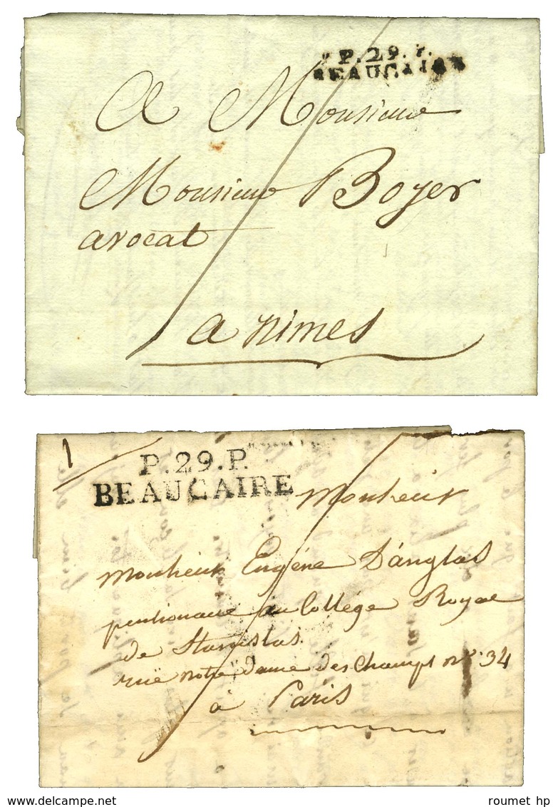 Lot De 2 Lettres De Beaucaire : 1 PP 1819 Et Idem 125. - TB / SUP. - Altri & Non Classificati