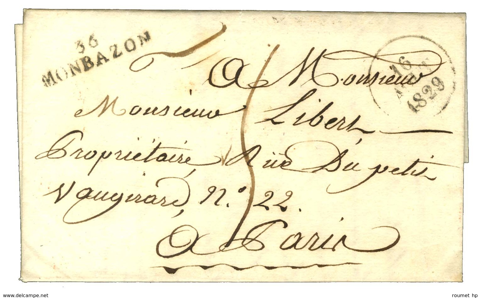 36 / MONBAZON Dateur A. 1829. - TB / SUP. - Other & Unclassified