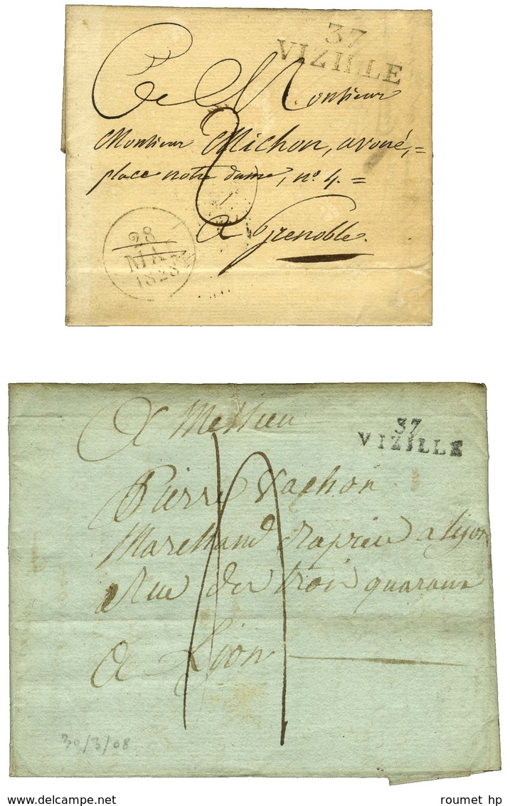 Lot De 2 Lettres De Vizille : 1 PD 1808 Et Idem 1828. - TB / SUP. - Other & Unclassified