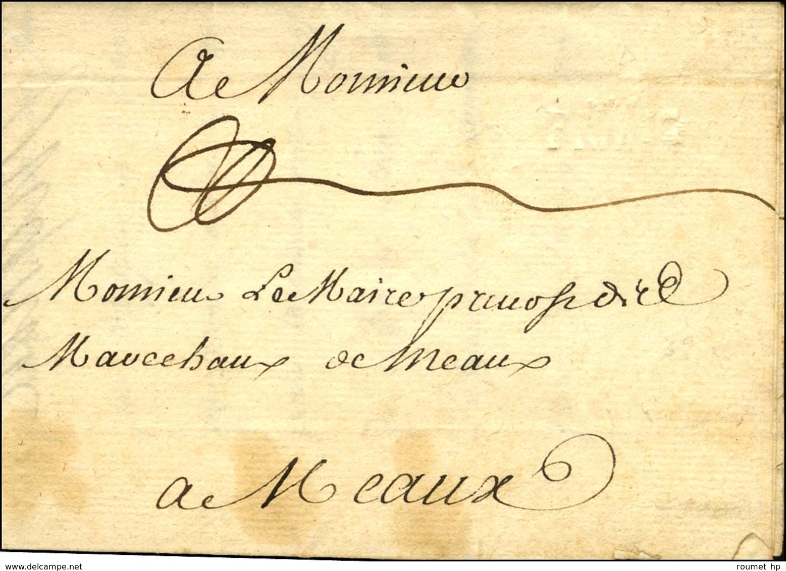 FRANC Couronné à Sec (L. N° 32 A) Sur Lettre Avec Texte Daté De Paris 1715. - TB / SUP. - Other & Unclassified