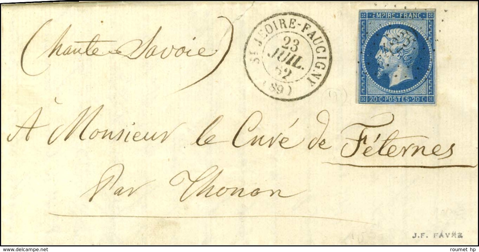 PC 4239 / N° 14 Càd T 15 ST JEOIRE-FAUCIGNY (89). 1862. - SUP. - Other & Unclassified