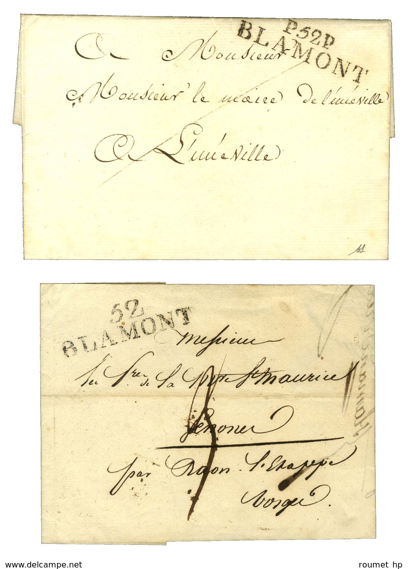 Lot De 2 Lettres : 52 / BLAMONT 1826 Et P. 52. P. / BLAMONT 1819. - TB / SUP. - Other & Unclassified