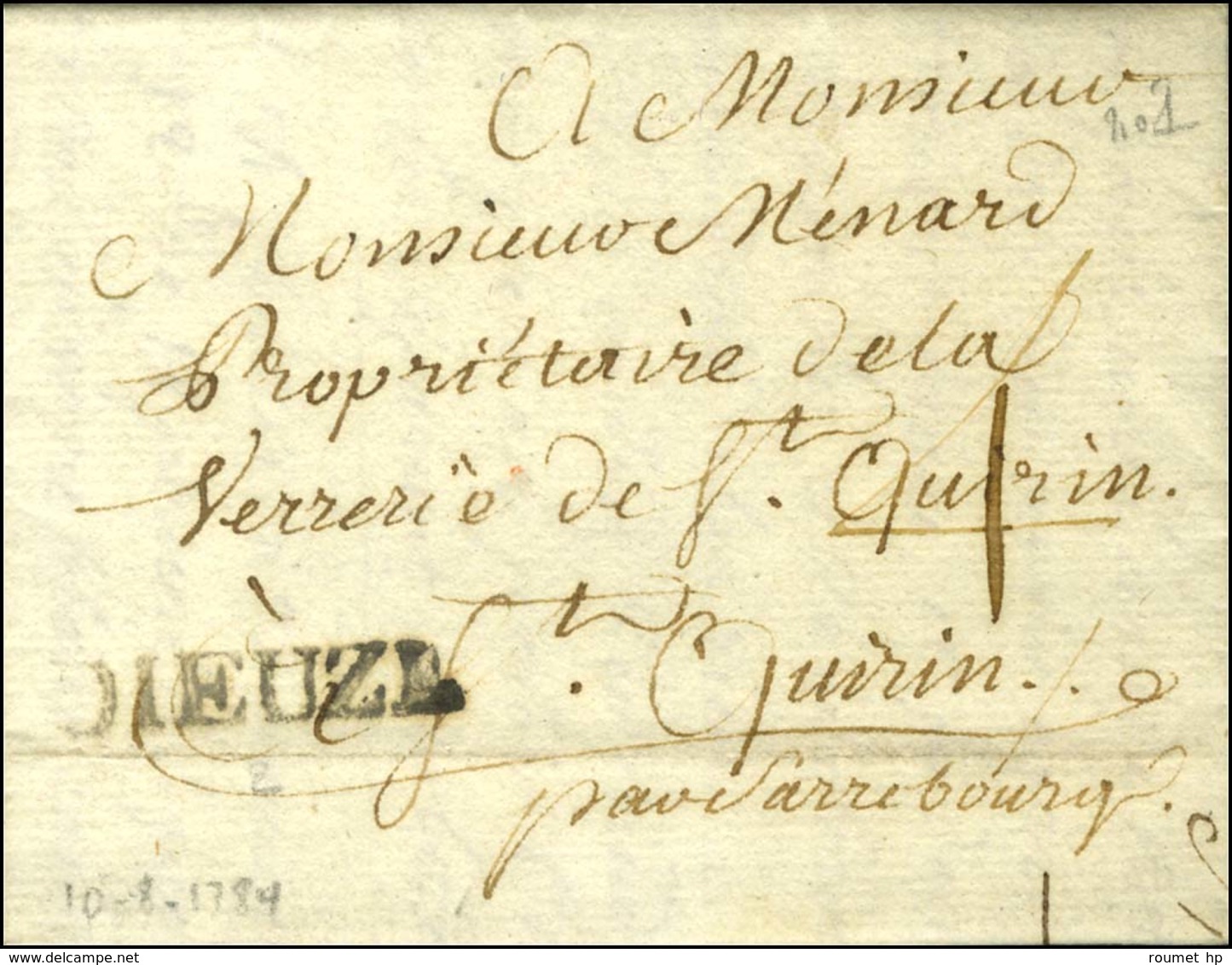 DIEUZE (L N° 2) Sur Lettre Avec Texte Daté De Dieuze Le 10 Août 1784 Pour St Quirin Par Sarrebourg. - TB / SUP. - Other & Unclassified