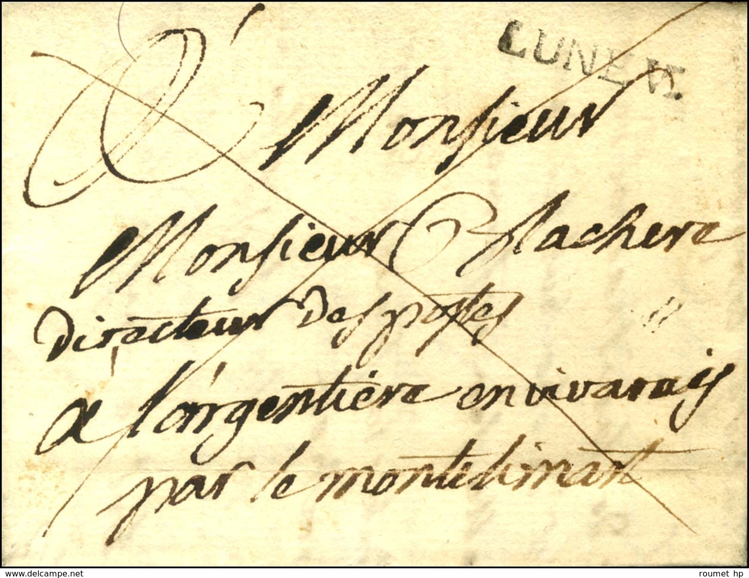 LUNEV. (25 Mm) (L N° 2) Sur Lettre En Franchise Avec Texte Daté Le 5 Février 1761 Pour Le Directeur Des Postes à L'Argen - Other & Unclassified