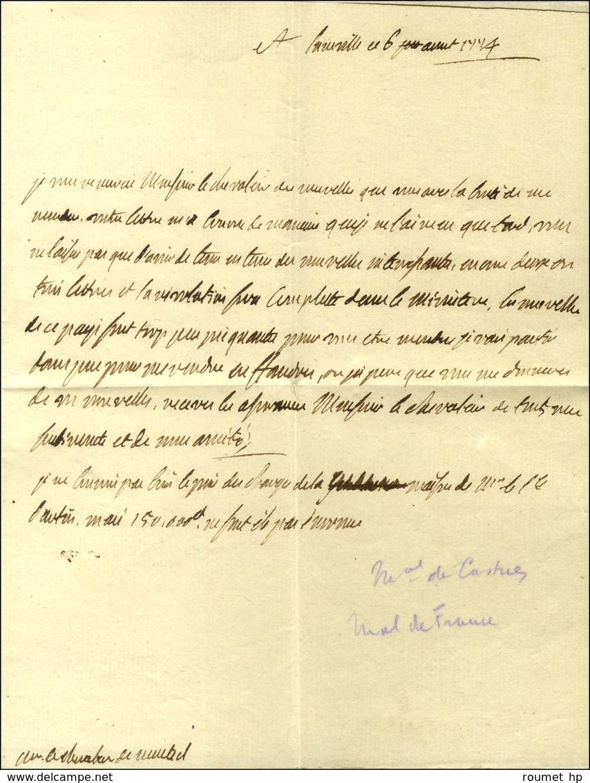 Lunéville (L N° 3) Sur Enveloppe Avec Texte Daté Le 6 Août 1774 Adressée En Courrier Extraordinaire '' à La Cour '' à Ve - Altri & Non Classificati