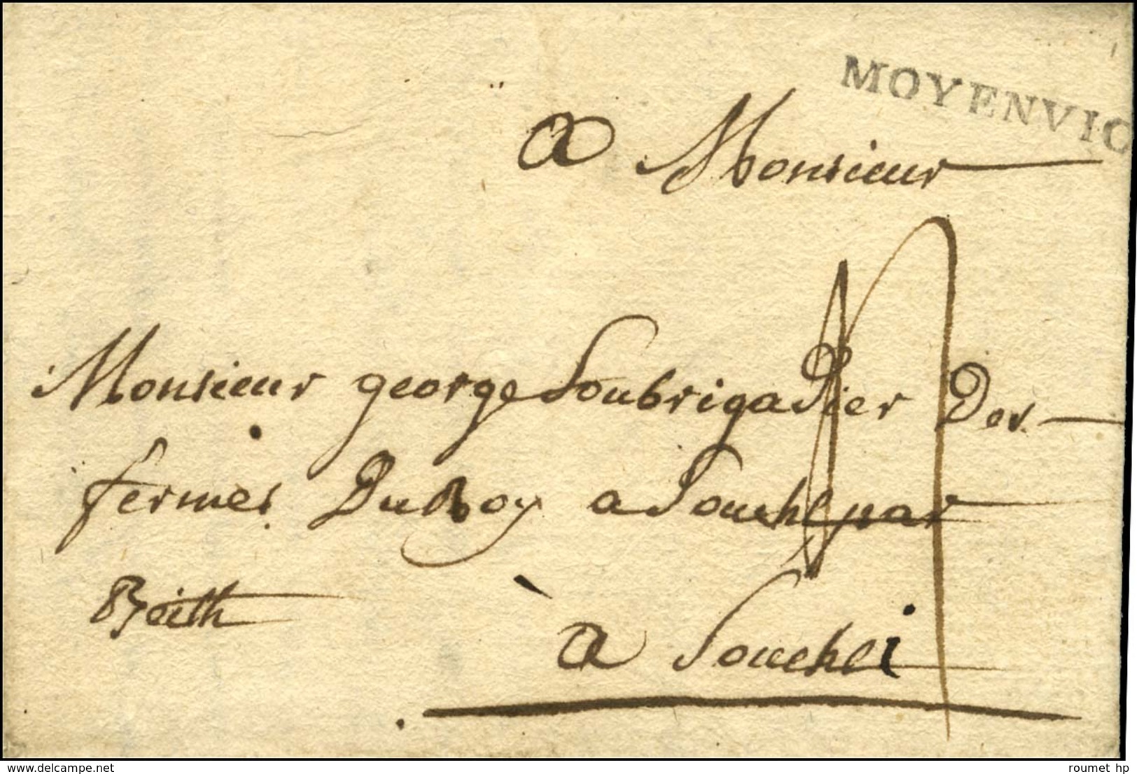 MOYENVIC (L N° 2) Sur Lettre Avec Texte Daté Du 2 Octobre 1788. - SUP. - R. - Altri & Non Classificati