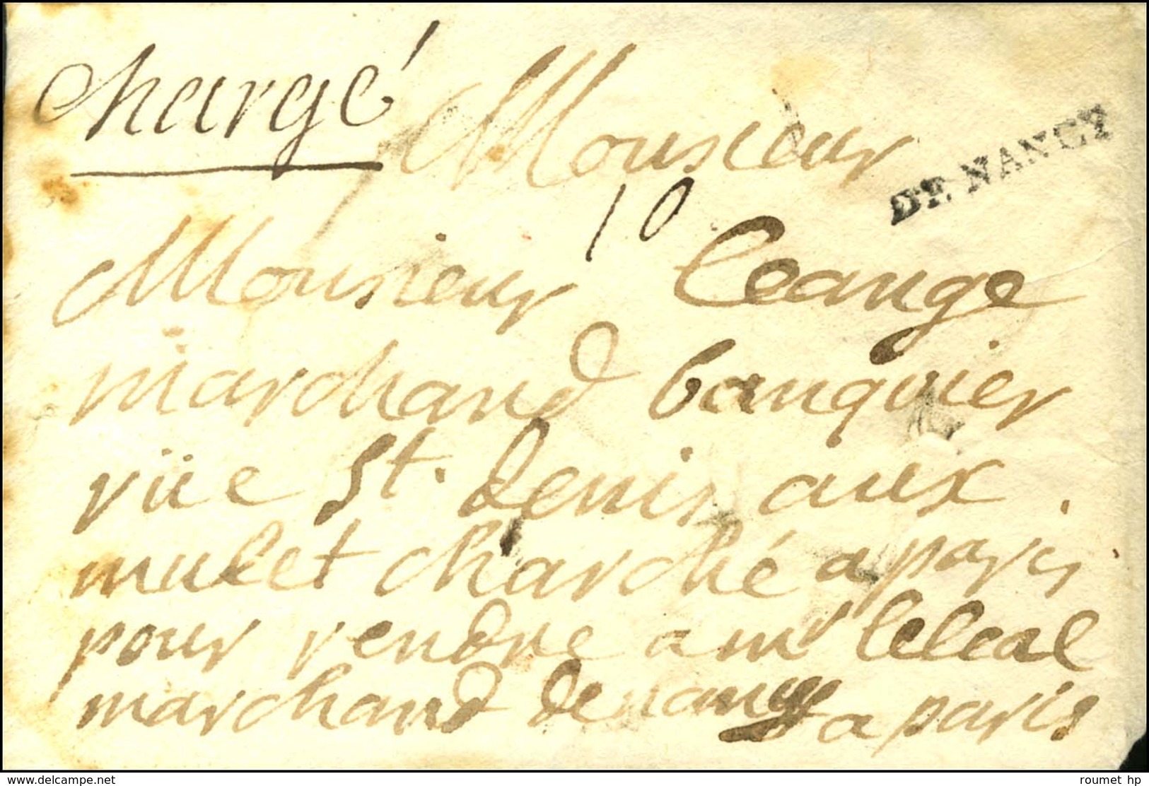 DE NANCY (L N° 2) Sur Enveloppe Chargée Avec Texte Daté Du 24 Septembre...Au Recto, Mention Manuscrite '' Chargé '' Et A - Altri & Non Classificati