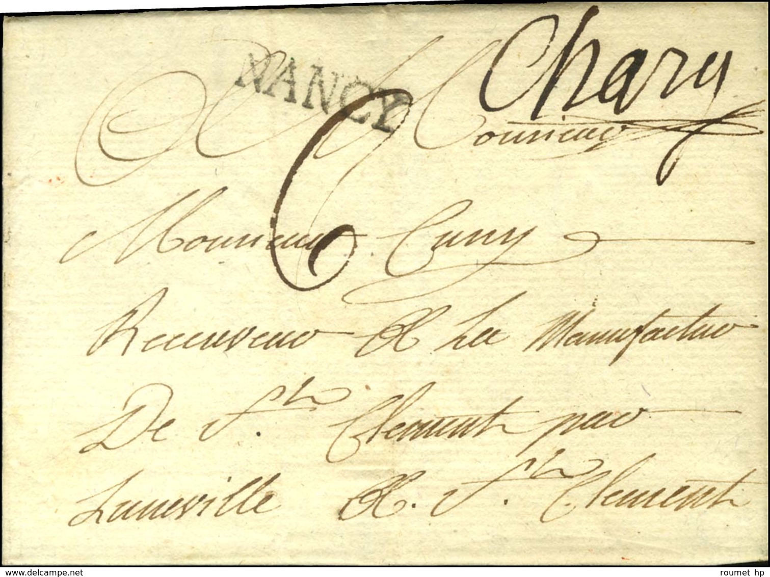 NANCY (L N° 33) Sur Lettre Chargée Avec Texte Daté Du 24 Décembre 1791 Pour St Clément. Au Recto, Mention Manuscrite ''  - Other & Unclassified