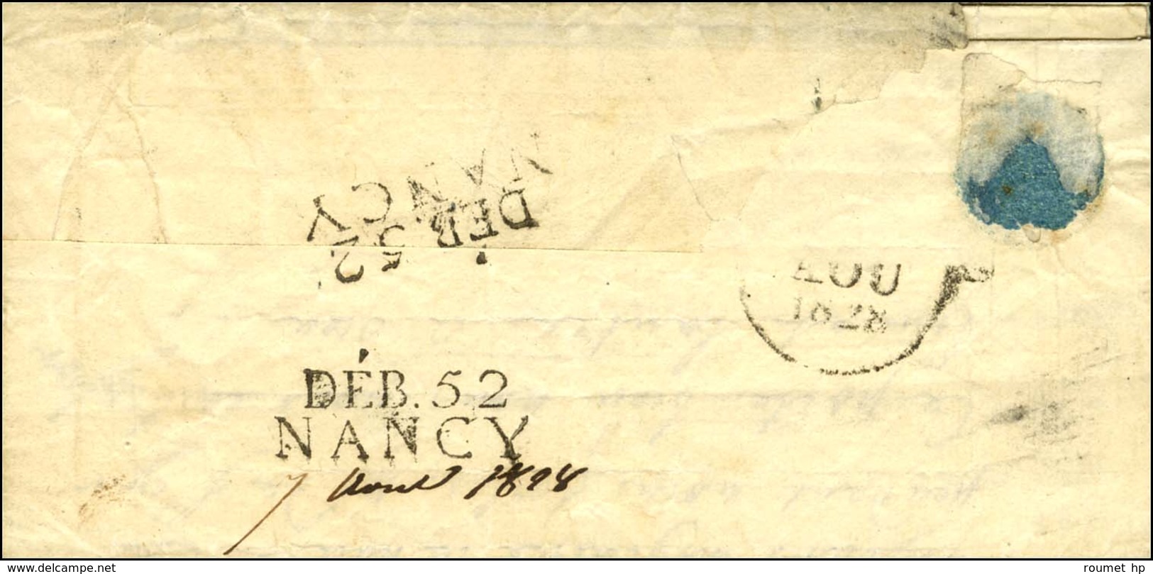 70 / MARCIGNY Sur Lettre Pour Nancy Réexpédiée. Au Verso, DEB. 52 / NANCY (2 Frappes). 1828. - TB / SUP. - Altri & Non Classificati