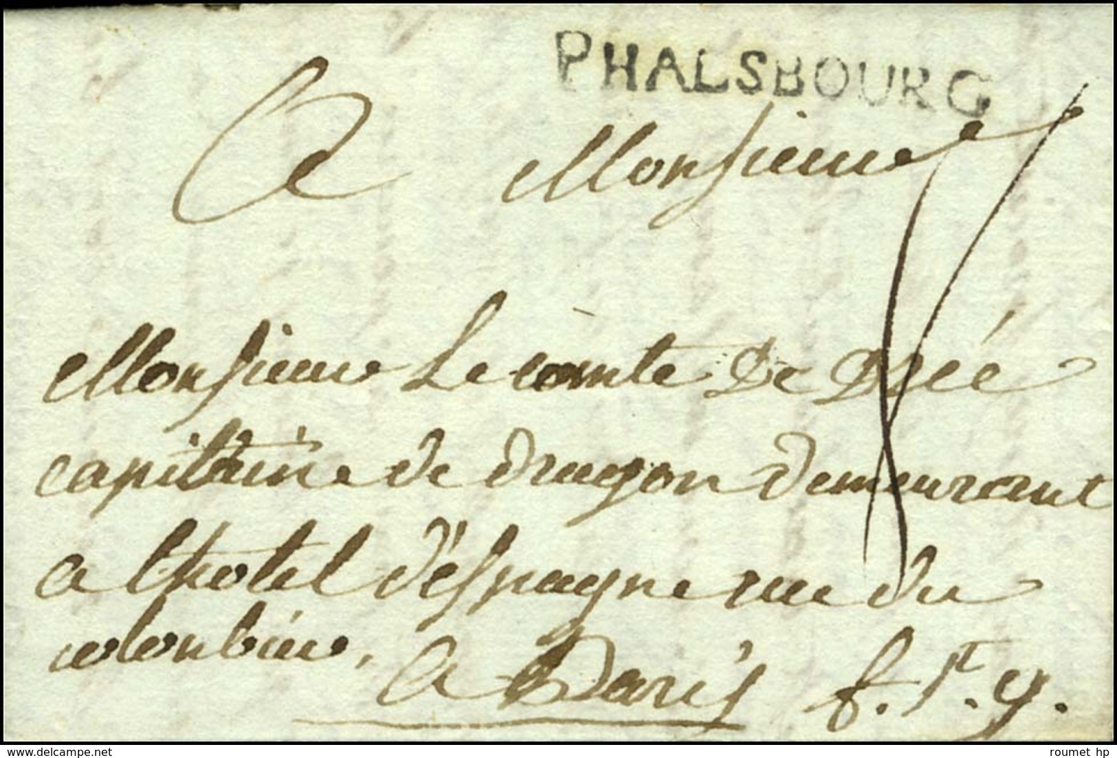 PHALSBOURG (L N° 5) Sur Lettre Avec Texte Daté De Lichtenberck Le 8 Mars 1785 Pour Paris. - SUP. - Altri & Non Classificati