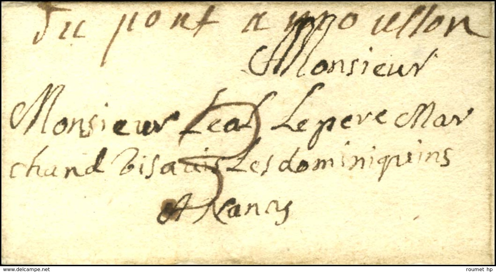 '' Dupontamousson '' (L N° 6) Sur Lettre Avec Texte Daté De Pont à Mousson Le 14 Mai 1721 Pour Nancy. - TB / SUP. - R. - Altri & Non Classificati