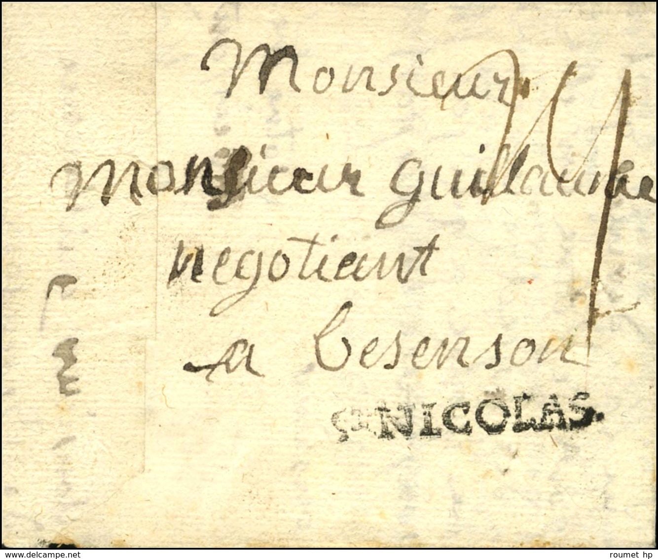 ST NICOLAS (L N° 1) Sur Lettre Avec Texte Daté De St Nicolas Le 29 Octobre 1771 Pour Besançon. - TB. - Altri & Non Classificati