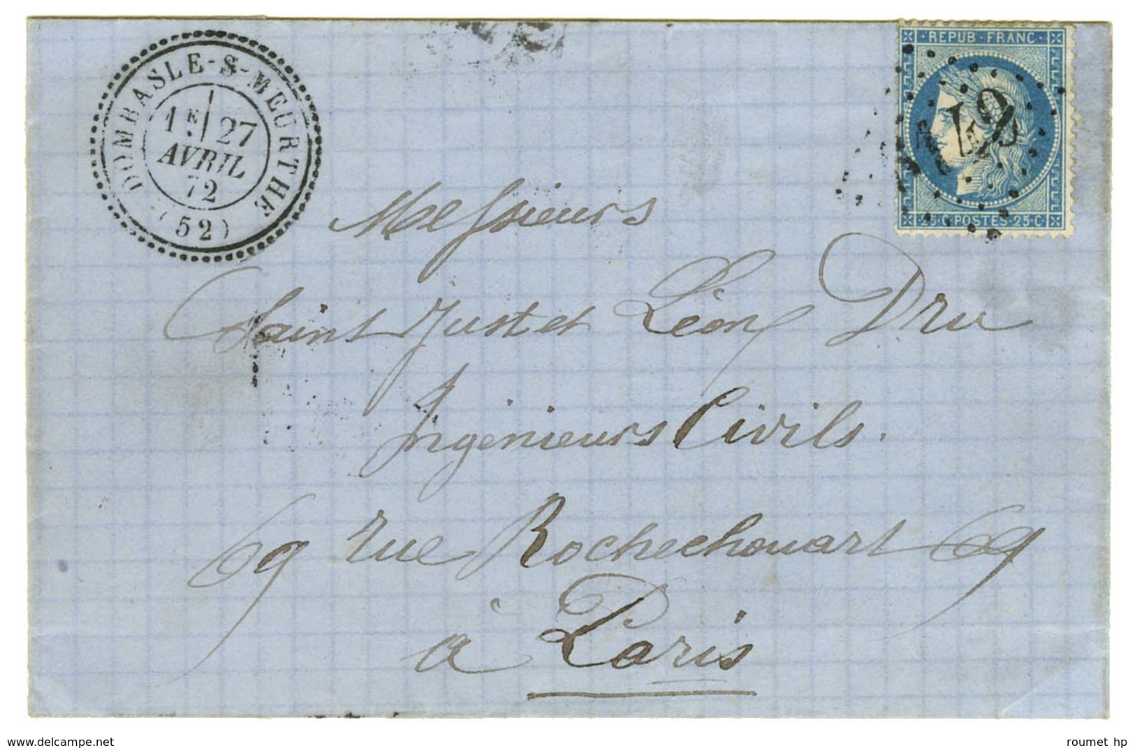 GC 6149 / N° 60 Càd T 24 DOMBASLE-S-MEURTHE (52). 1872. - SUP. - Other & Unclassified