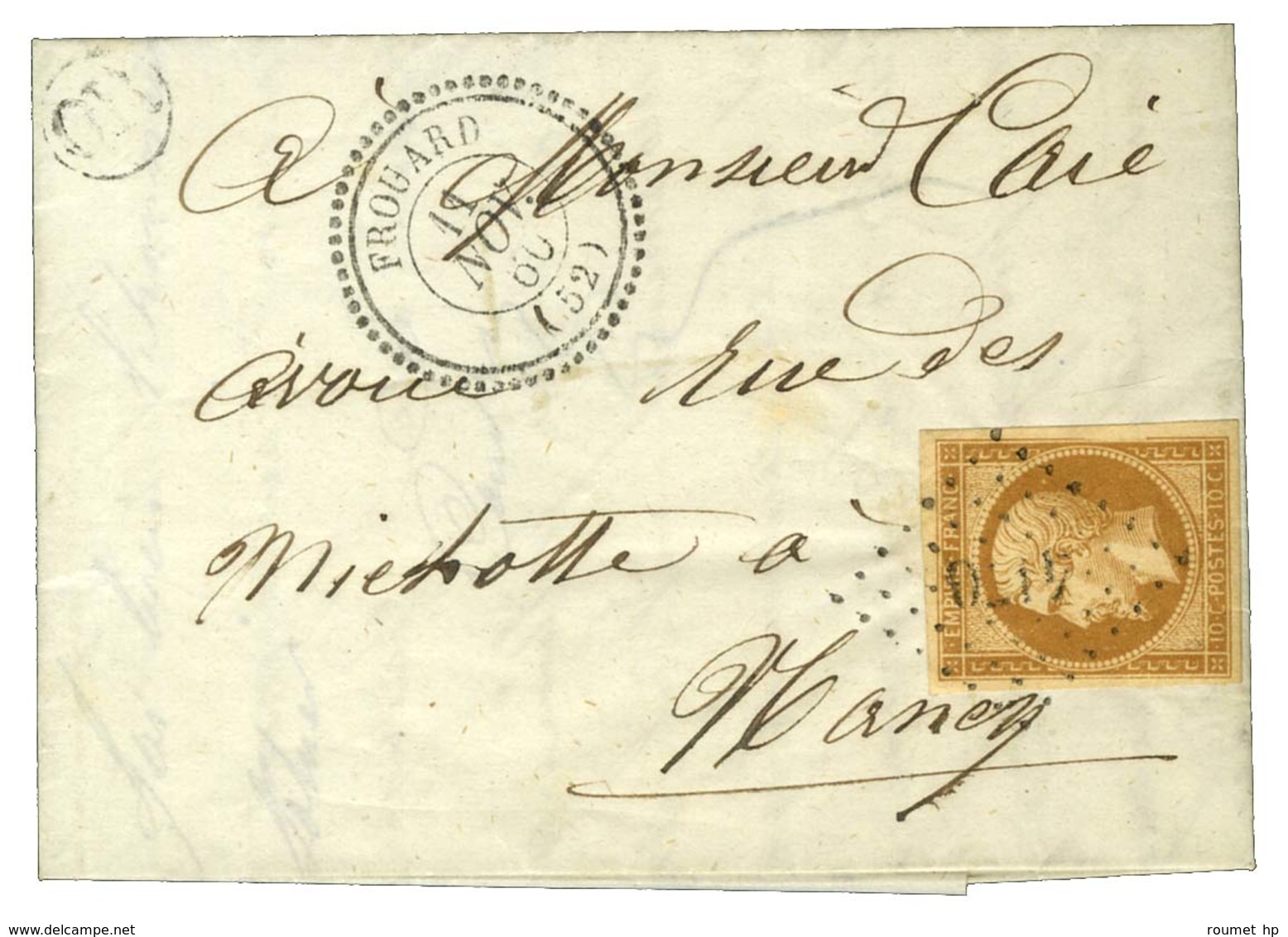 PC 4170 / N° 13 Càd T 22 FROUARD (52) Sur Lettre Locale Pour Nancy. 1860. - SUP. - Other & Unclassified