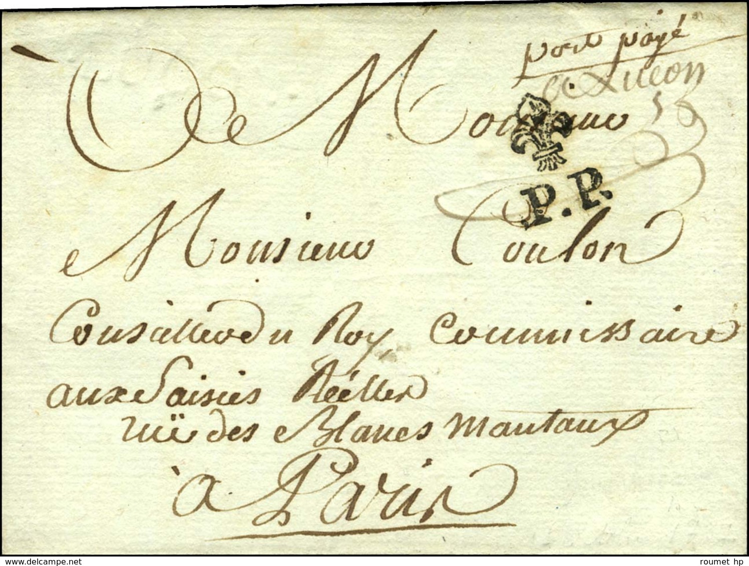 '' A Lucon '' (L N° 4) + '' Port Payé (L N° 5) Sur Lettre Avec Texte Daté à La Bretonnière Près Luçon Le 12 Octobre 1787 - Andere & Zonder Classificatie