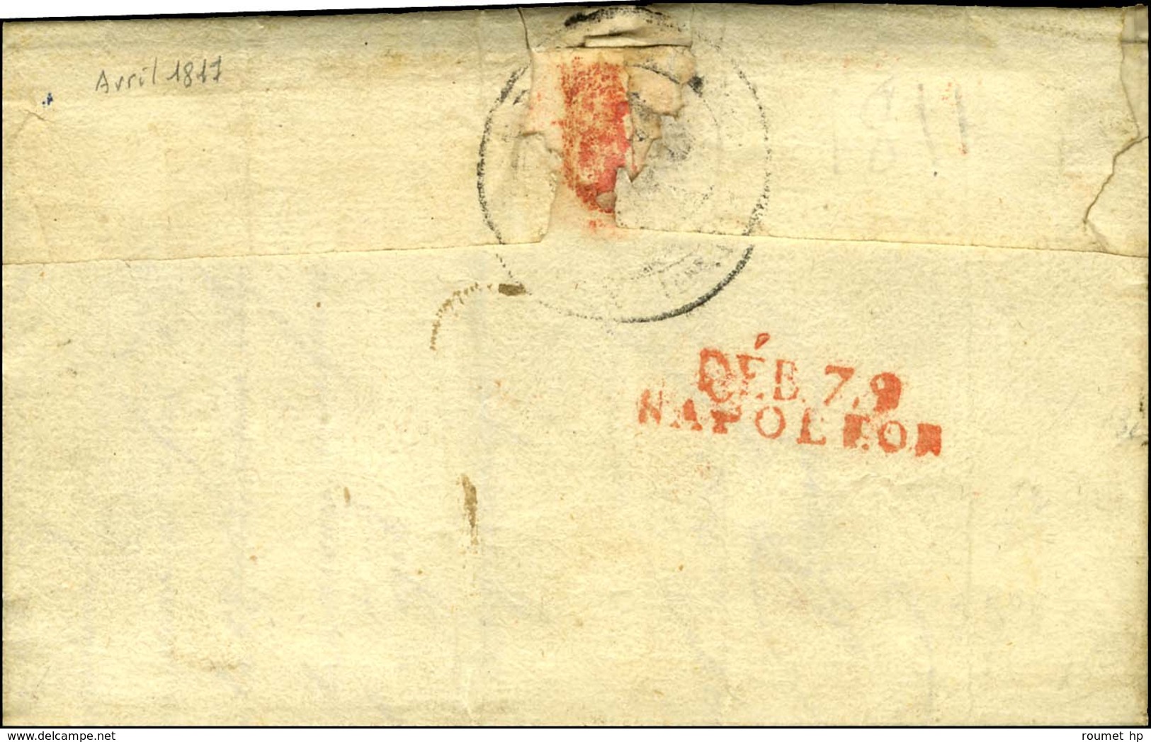 DEB.79 / NAPOLEON Rouge Sur Lettre Avec Texte Daté De Paris Le 25 Mars 1811. - TB / SUP. - R. - Other & Unclassified