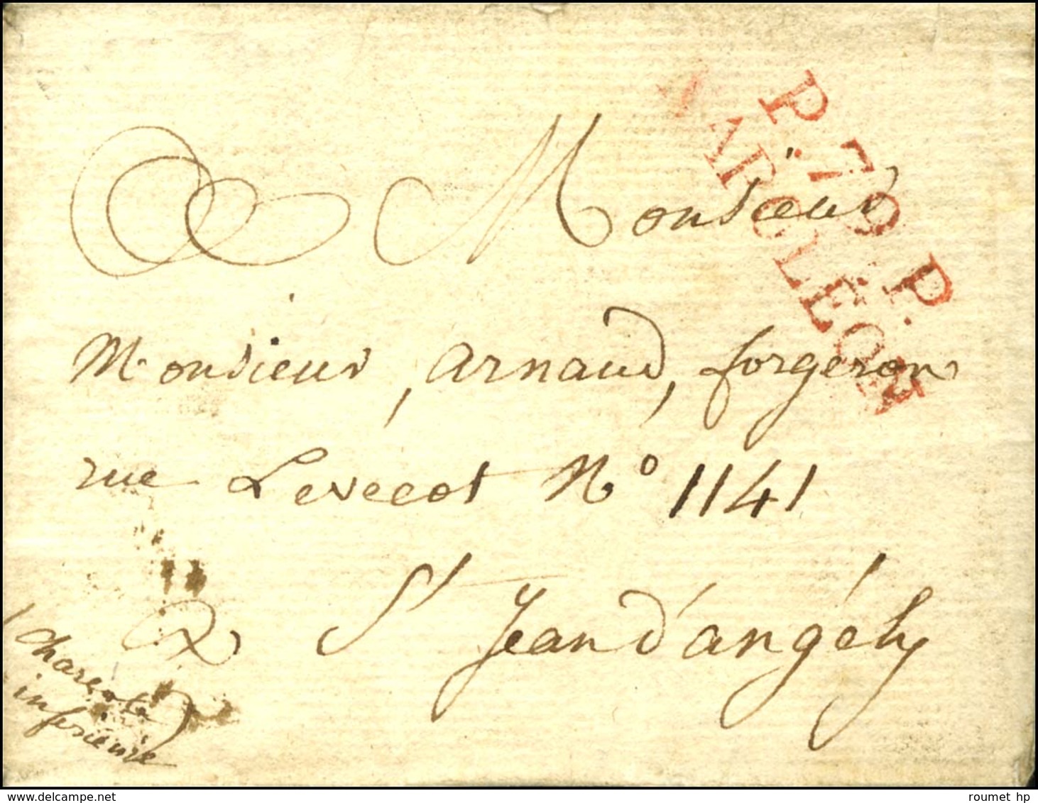 P.79.P / NAPOLEON Rouge (37 X 12) Sur Lettre Avec Texte Daté De Napoléon Le 18 Juin 1815 (période Des 100 Jours). - TB / - Andere & Zonder Classificatie