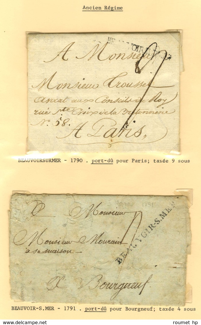 Lot De 18 Marques Postales Et Oblitérations De Beauvoir Sur Mer. - B / TB. - Andere & Zonder Classificatie