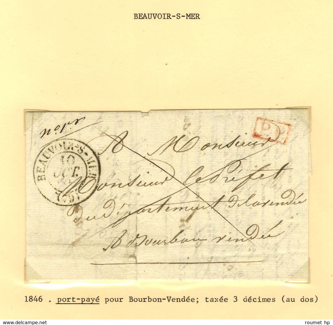 Lot de 18 marques postales et oblitérations de Beauvoir sur Mer. - B / TB.