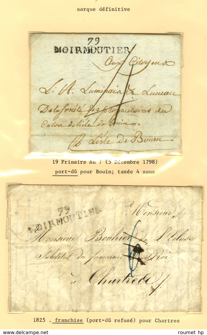 Lot De 8 Marques Postales Et Oblitérations De Noirmoutier. - B / TB. - Other & Unclassified